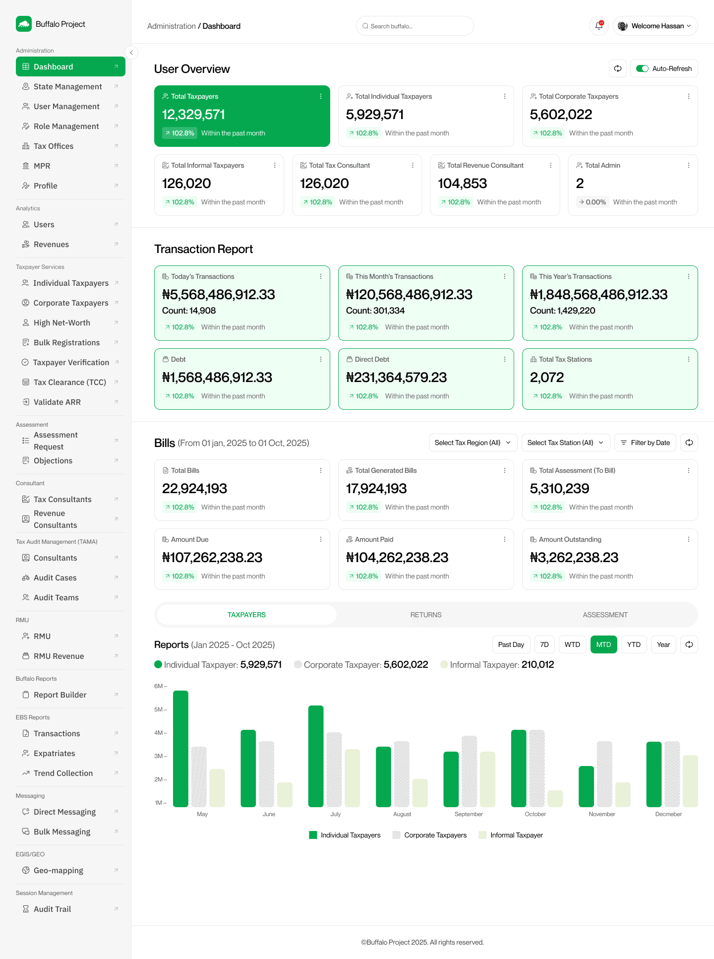 Placeholder dashboard preview for Buffalo tax assessment platform